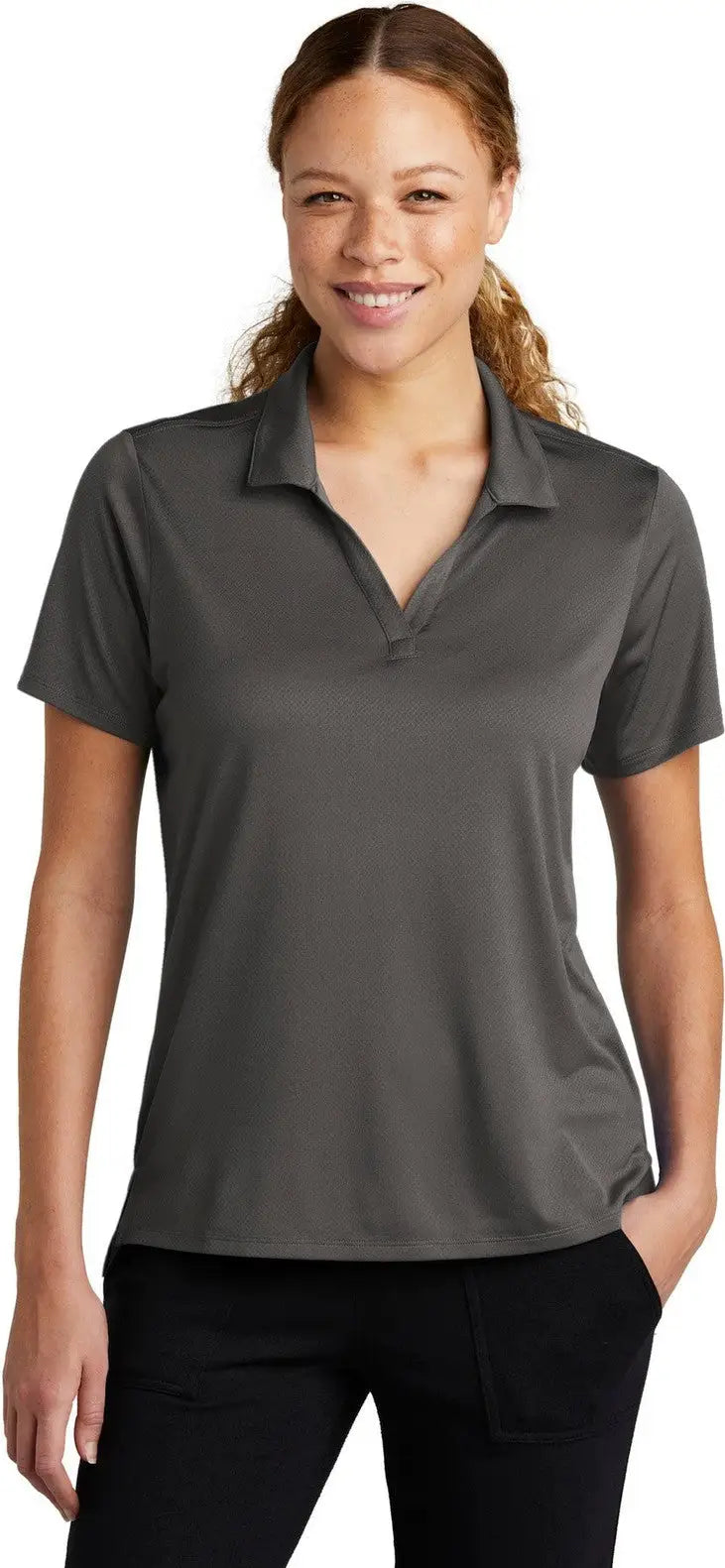 Sport-tek Lst535 Women’s Sideline Polo - Graphite - Ladies Xs