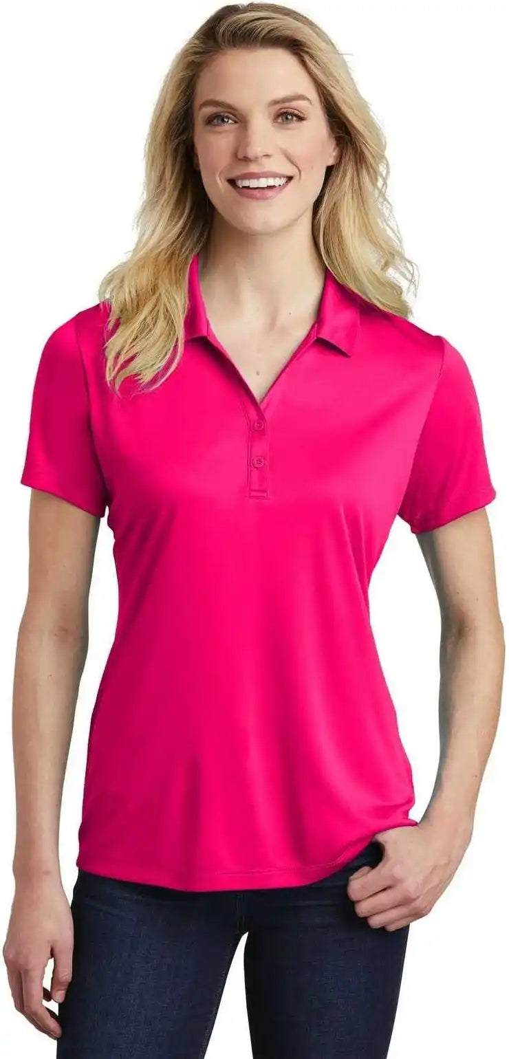 Sport Tek Lst550 Ladies Posicharge Competitor Polo Pink Raspberry