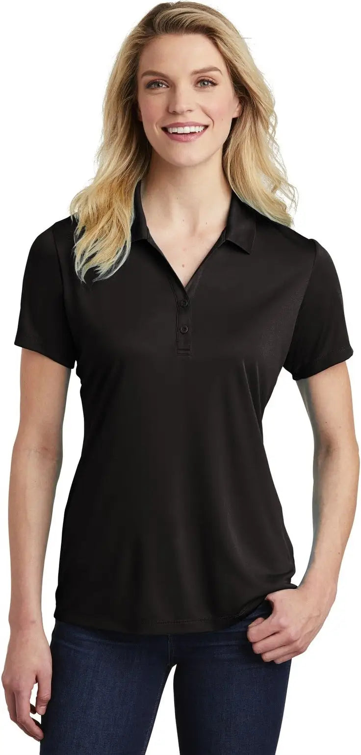 Sport-tek Lst550 Women’s Posicharge Competitor Polo - Black - Ladies Xs