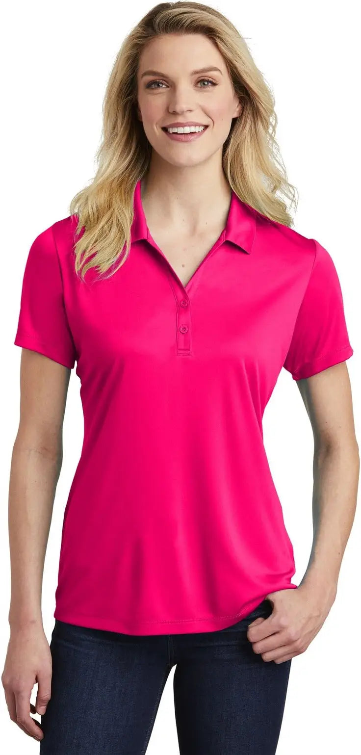 Sport-tek Lst550 Women’s Posicharge Competitor Polo - Pink Raspberry - Ladies Xs