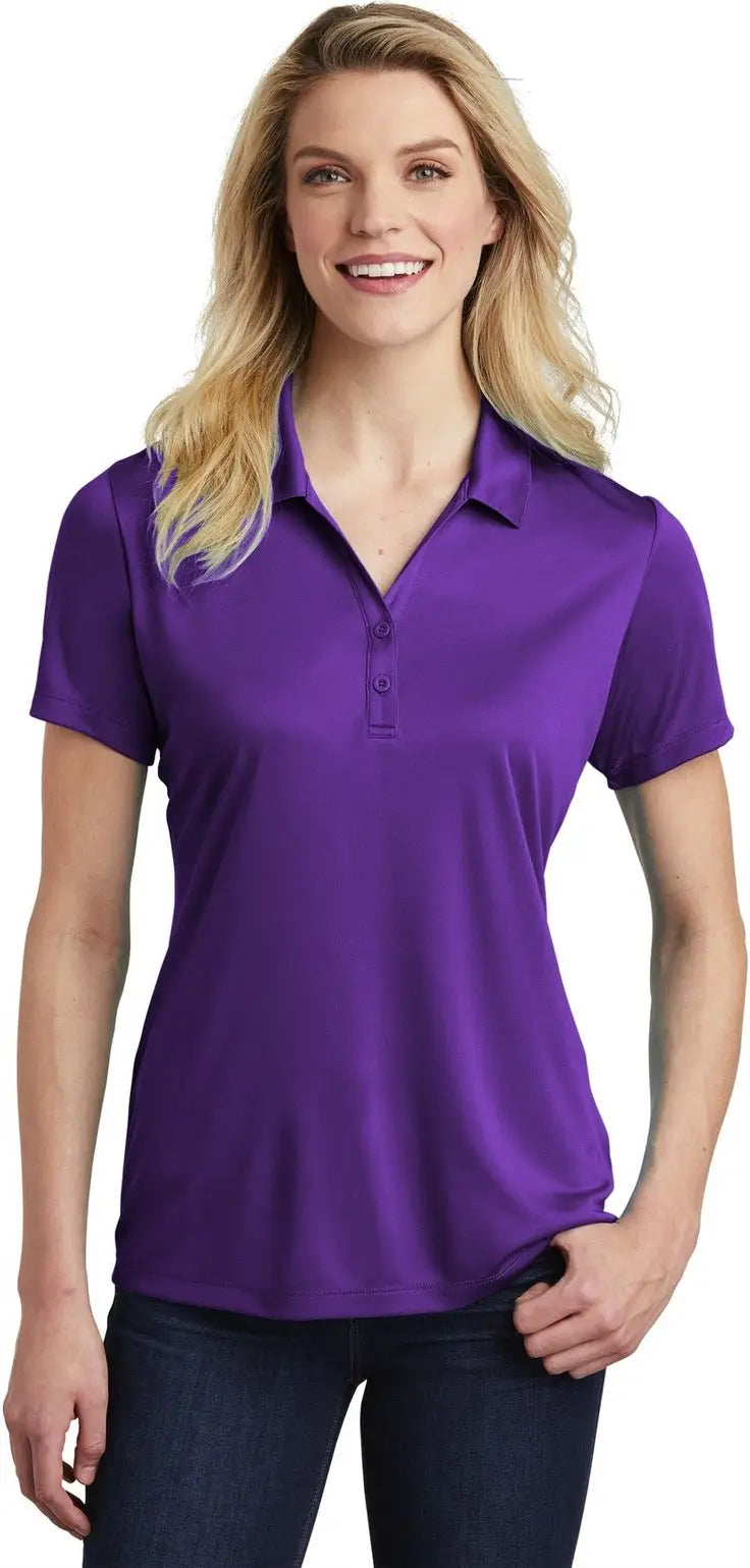 Sport-tek Lst550 Women’s Posicharge Competitor Polo - Purple - Ladies Xs