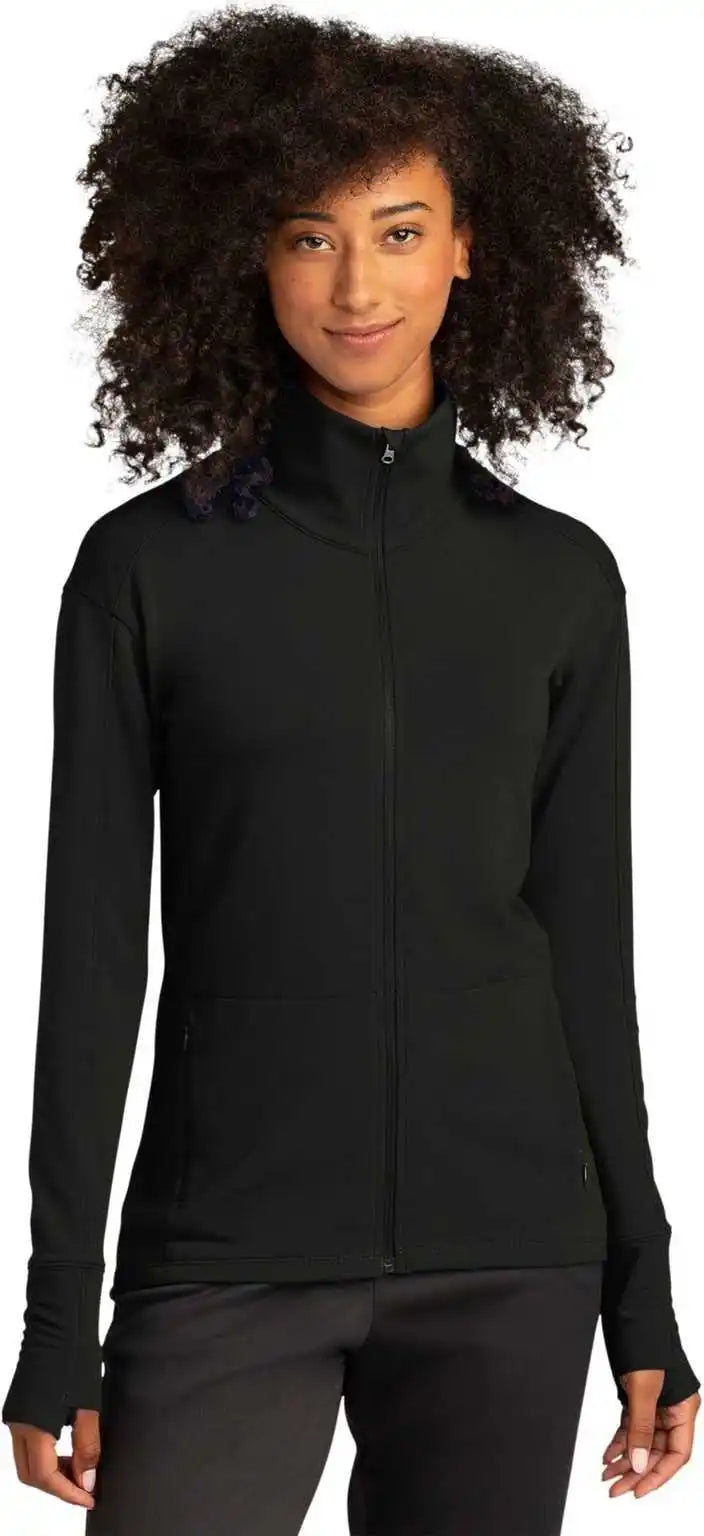 Sport Tek Lst560 Ladies Wick Flex Fleece Full Zip Black
