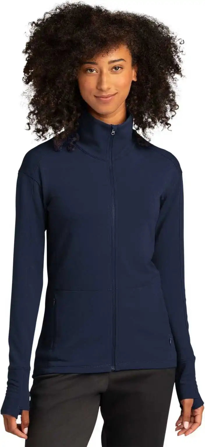 Sport Tek Lst560 Ladies Wick Flex Fleece Full Zip True Navy