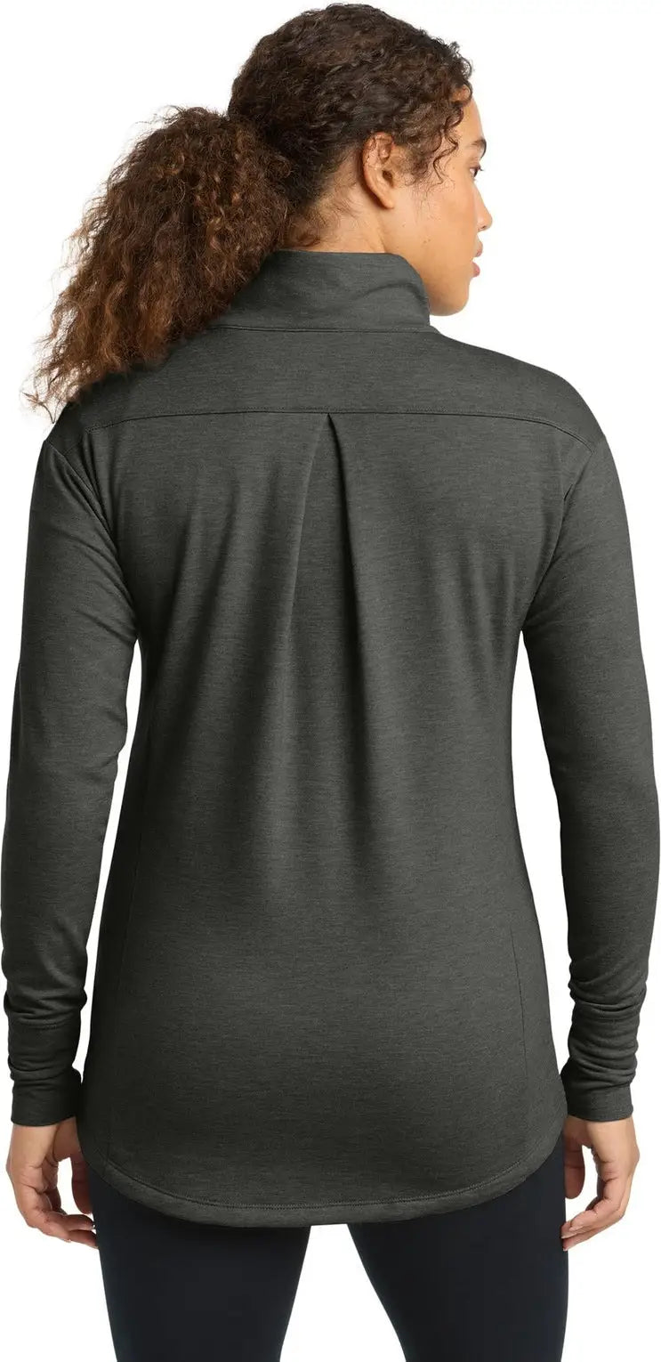 Sport-tek Lst560 Women’s Sport-wick Flex Fleece Full-zip - Dark Gray Heather