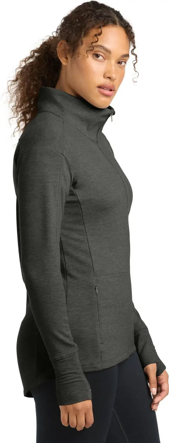 Sport-tek Lst560 Women’s Sport-wick Flex Fleece Full-zip - Dark Gray Heather