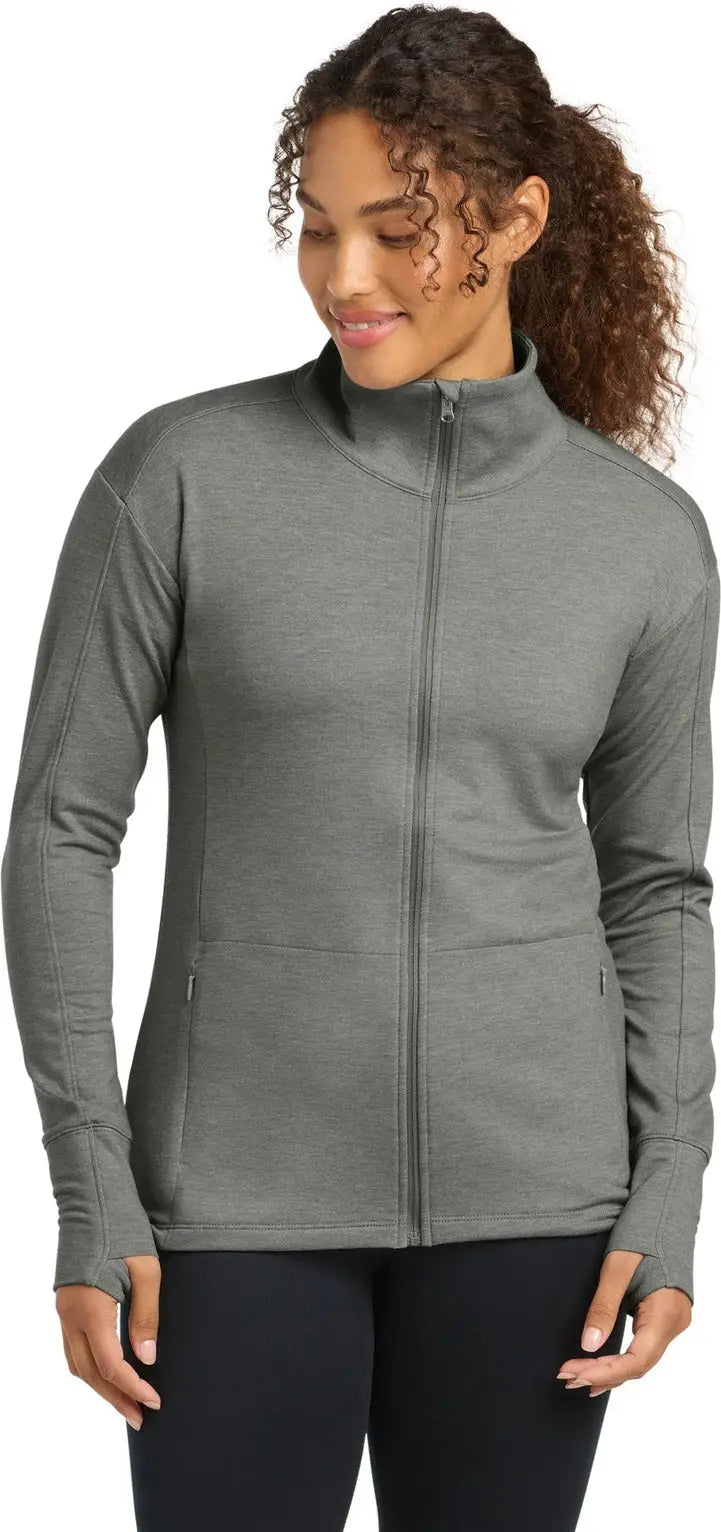 Sport-tek Lst560 Women’s Sport-wick Flex Fleece Full-zip - Light Gray Heather - Ladies Xs