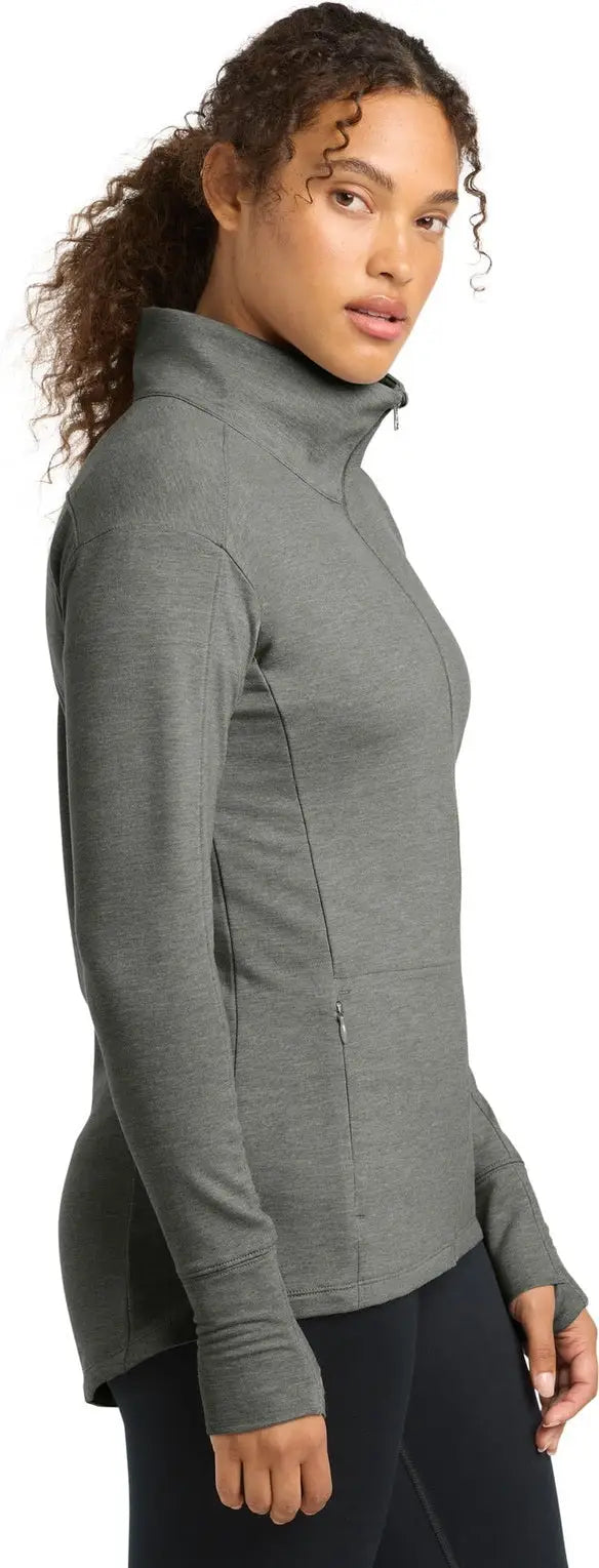 Sport-tek Lst560 Women’s Sport-wick Flex Fleece Full-zip - Light Gray Heather