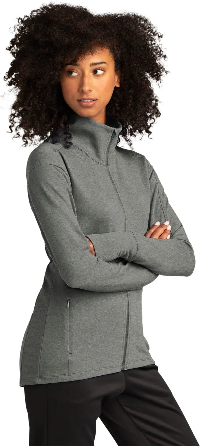 Sport-tek Lst560 Women’s Sport-wick Flex Fleece Full-zip - Light Gray Heather