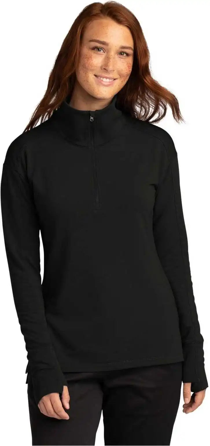Sport Tek Lst561 Ladies Wick Flex Fleece 1/4 Zip Black