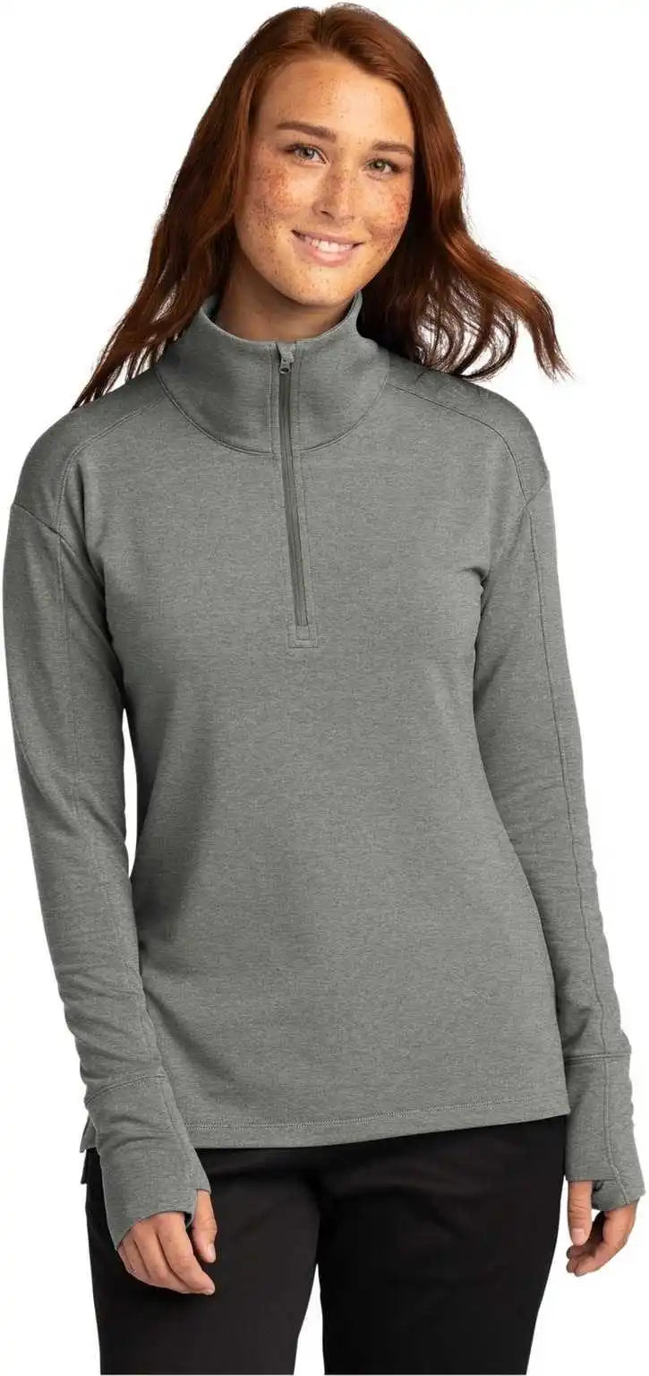 Sport Tek Lst561 Ladies Wick Flex Fleece 1/4 Zip Light Gray Heather