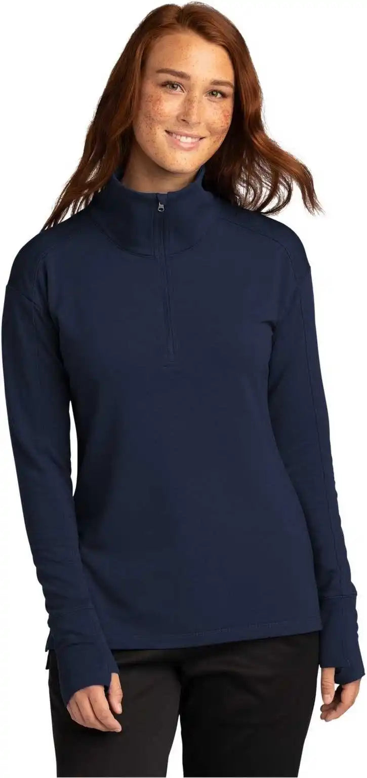 Sport Tek Lst561 Ladies Wick Flex Fleece 1/4 Zip True Navy