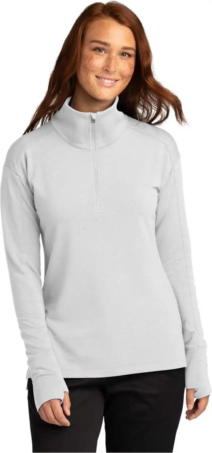 Sport Tek Lst561 Ladies Wick Flex Fleece 1/4 Zip White