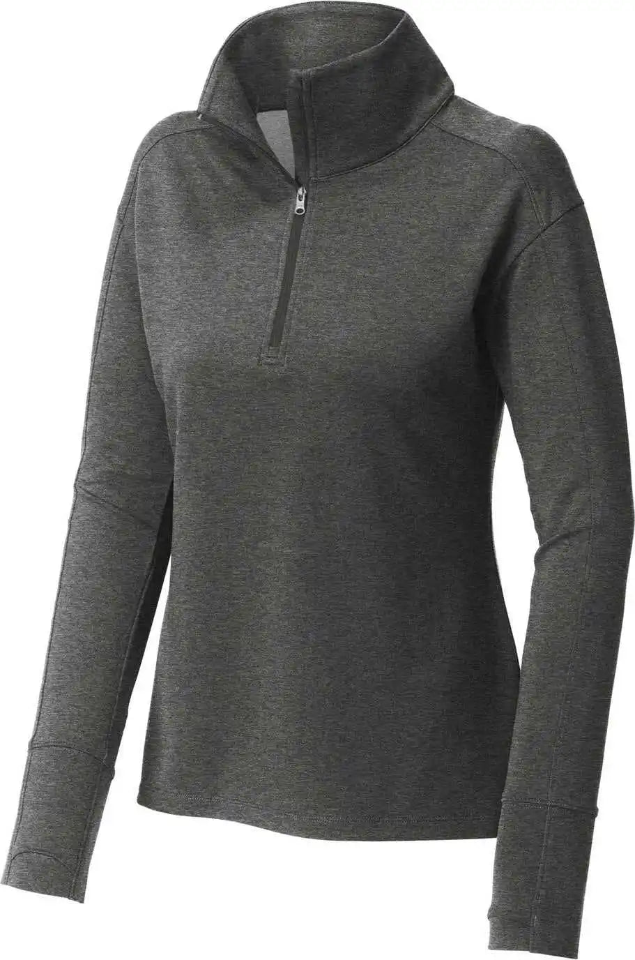 Sport-tek Lst561 Women’s Sport-wick Flex Fleece 1/4-zip - Dark Grey Heather