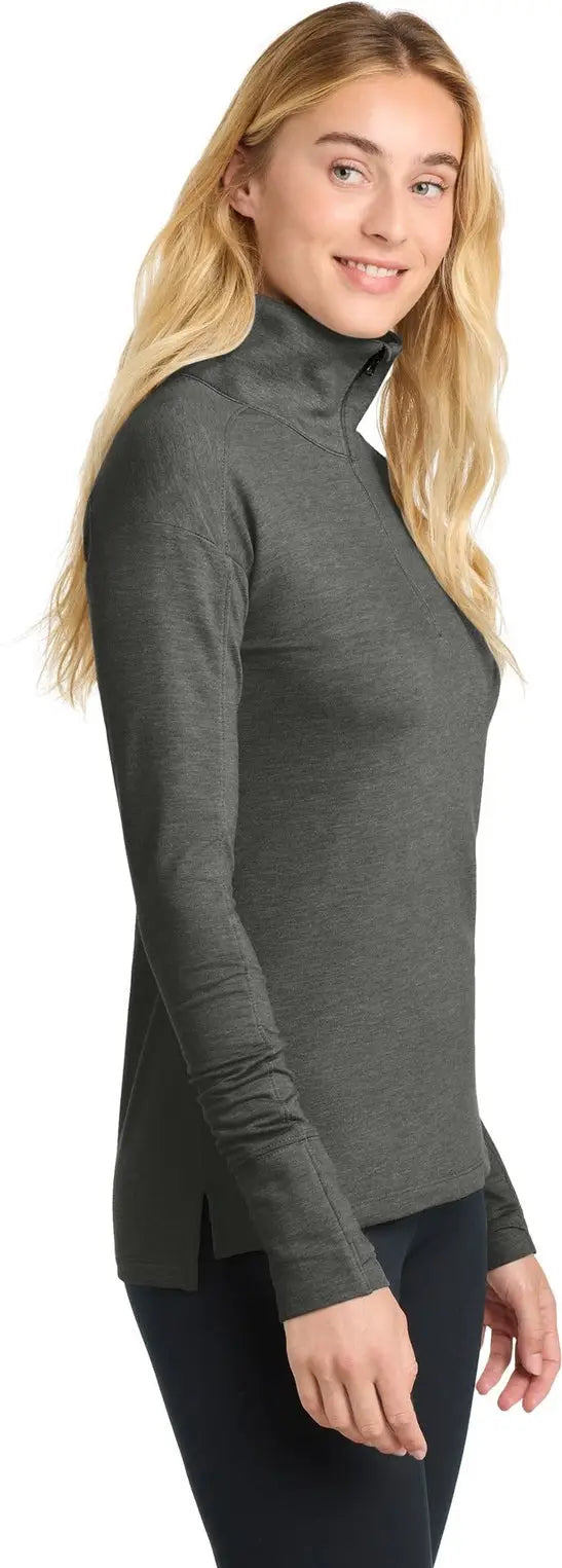 Sport-tek Lst561 Women’s Sport-wick Flex Fleece 1/4-zip - Dark Gray Heather