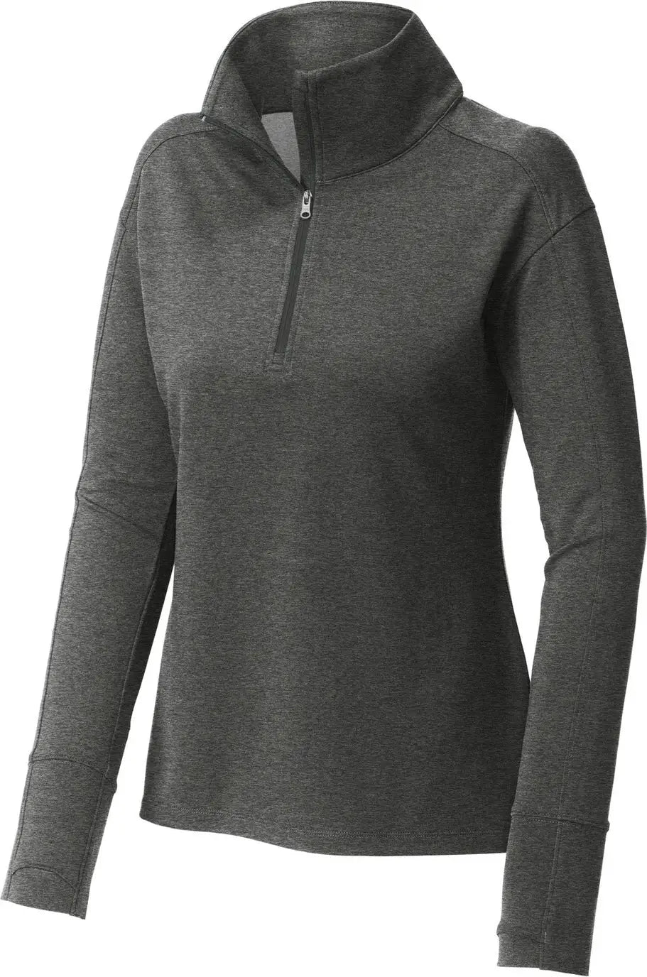 Sport-tek Lst561 Women’s Sport-wick Flex Fleece 1/4-zip - Dark Gray Heather