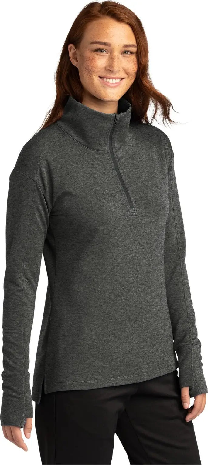 Sport-tek Lst561 Women’s Sport-wick Flex Fleece 1/4-zip - Dark Gray Heather