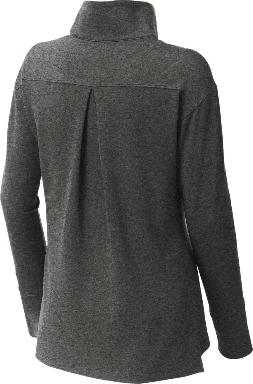 Sport-tek Lst561 Women’s Sport-wick Flex Fleece 1/4-zip - Dark Gray Heather - Ladies Xs