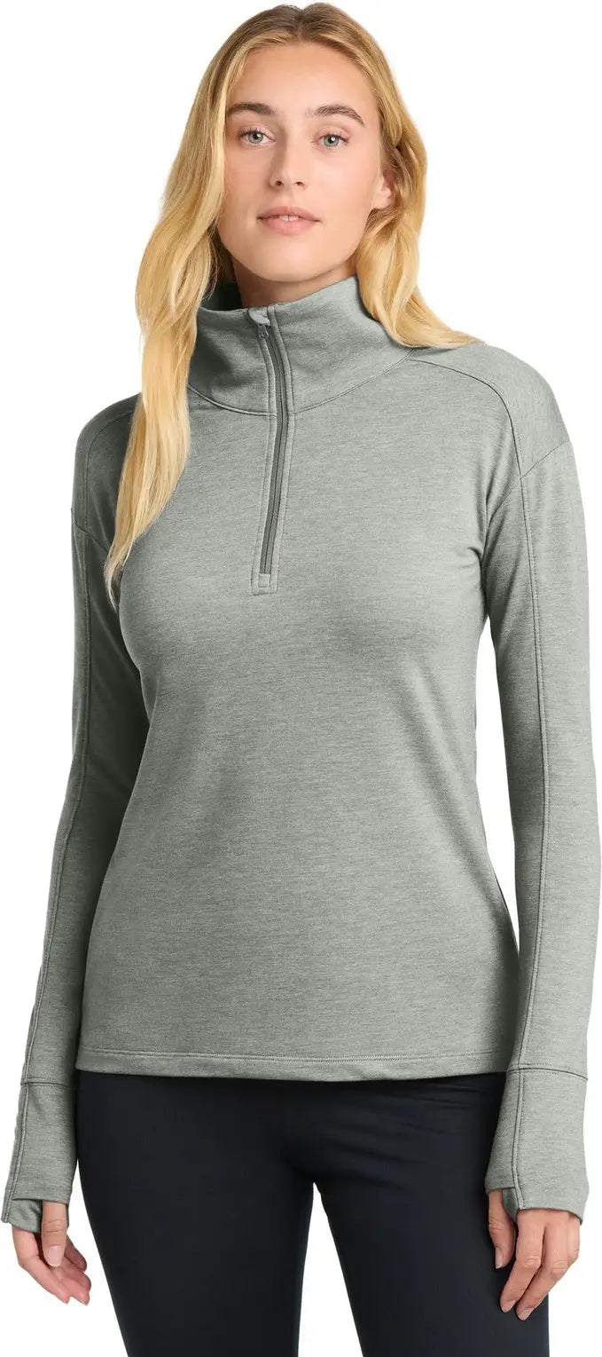Sport-tek Lst561 Women’s Sport-wick Flex Fleece 1/4-zip - Light Gray Heather - Ladies Xs