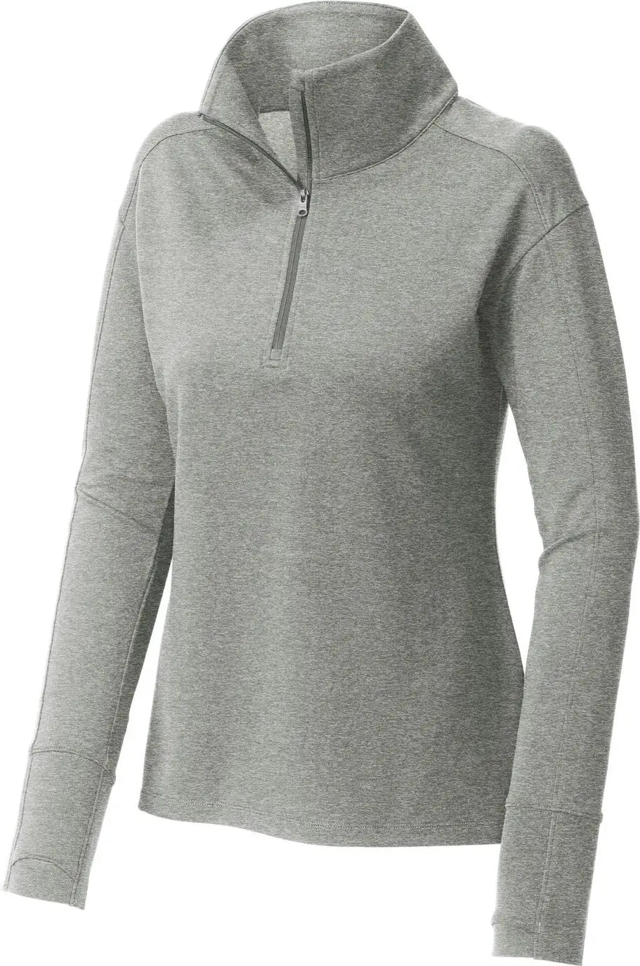 Sport-tek Lst561 Women’s Sport-wick Flex Fleece 1/4-zip - Light Gray Heather