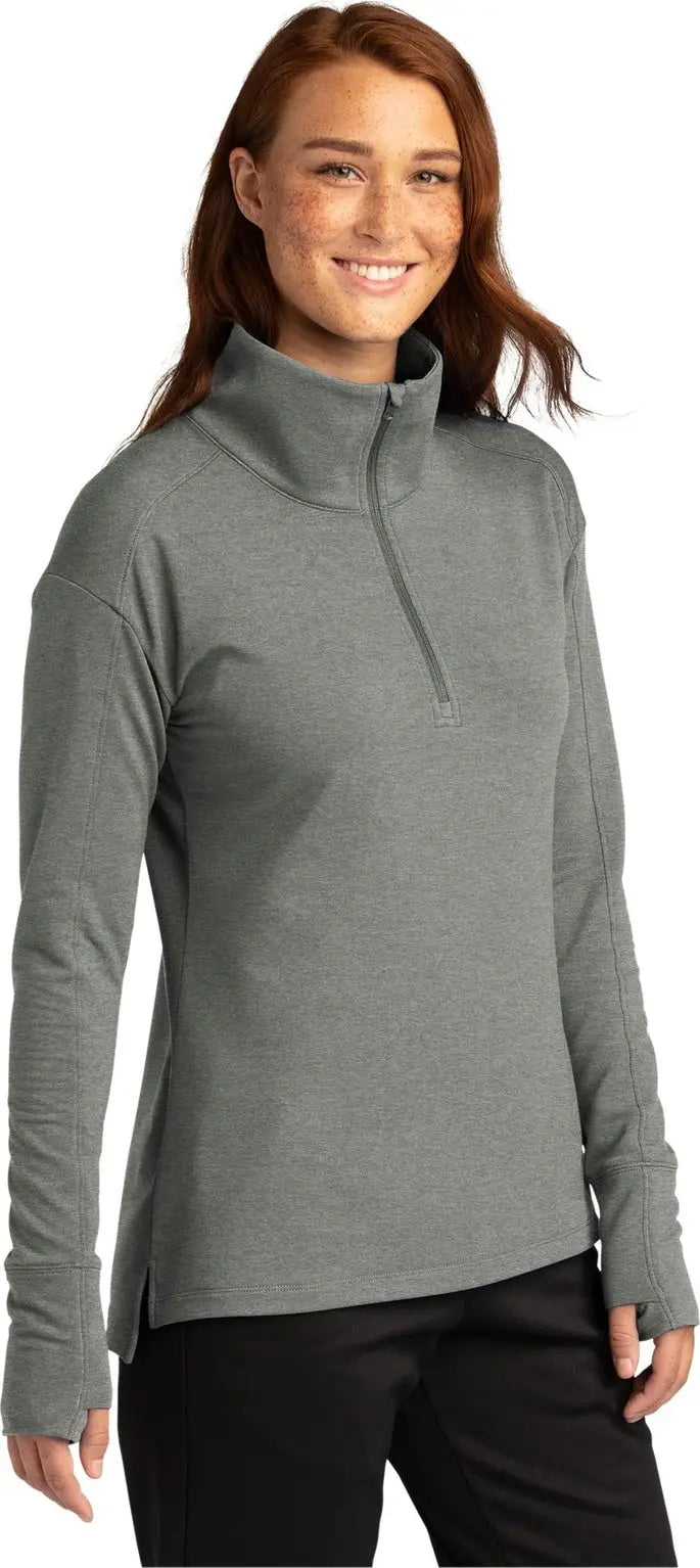 Sport-tek Lst561 Women’s Sport-wick Flex Fleece 1/4-zip - Light Gray Heather