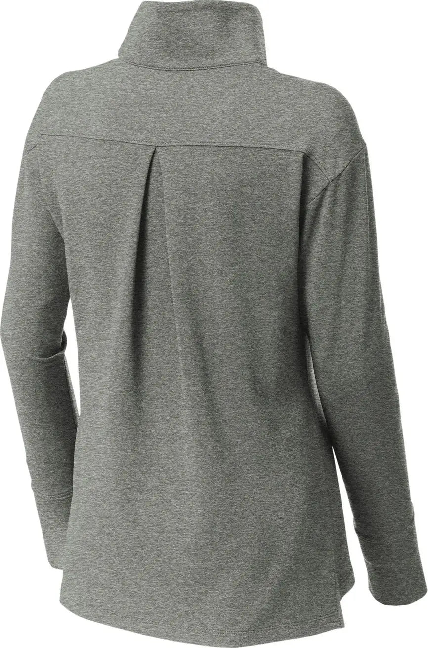 Sport-tek Lst561 Women’s Sport-wick Flex Fleece 1/4-zip - Light Gray Heather - Ladies Xs