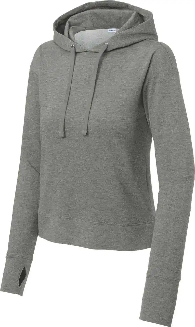 Sport-tek Lst562 Ladies Sport-wick Flex Fleece Pullover Hoodie - Light Grey Heather