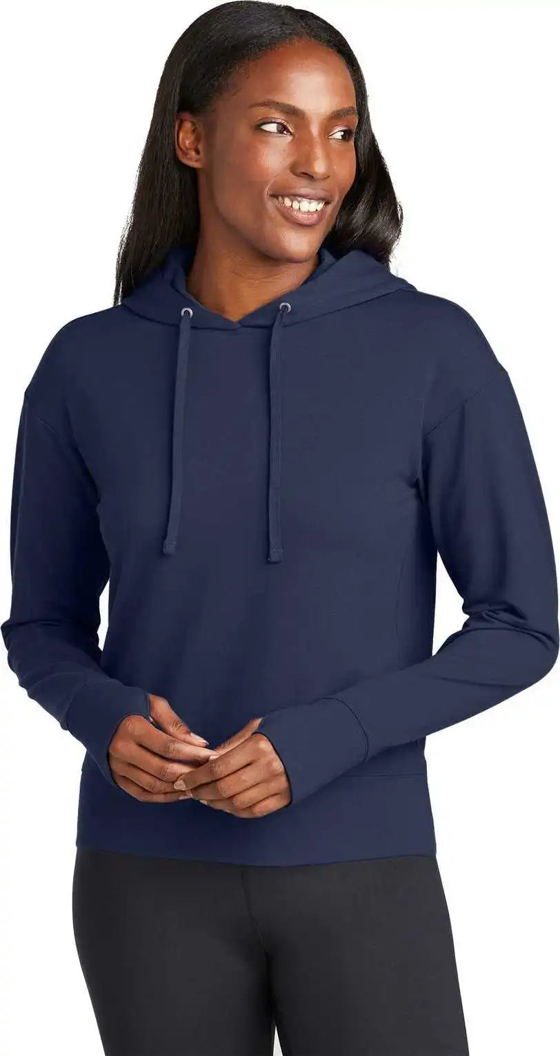 Sport Tek Lst562 Ladies Wick Flex Fleece Pullover Hoodie True Navy