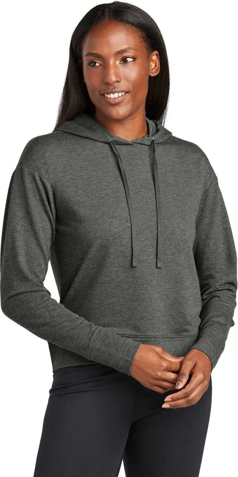 Sport-tek Lst562 Women’s Sport-wick Flex Fleece Pullover Hoodie - Dark Grey Heather