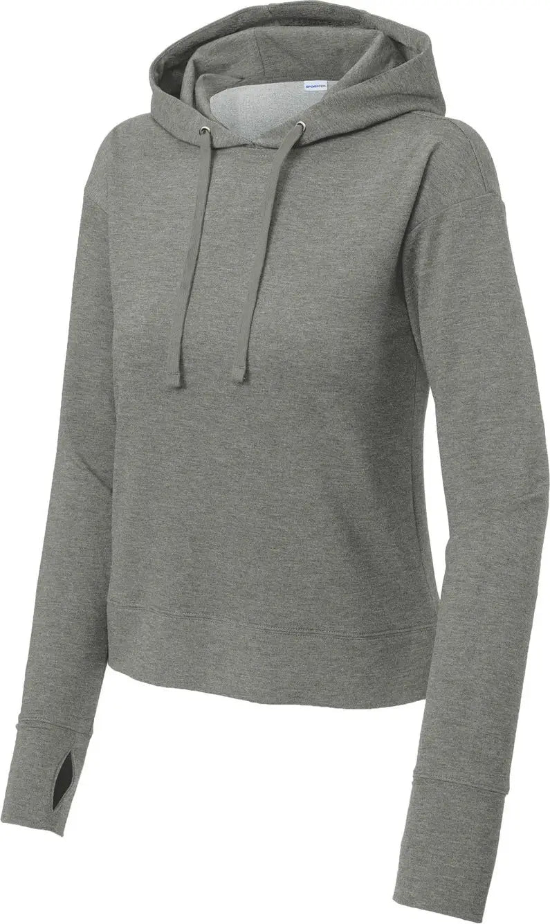 Sport-tek Lst562 Women’s Sport-wick Flex Fleece Pullover Hoodie - Light Gray Heather
