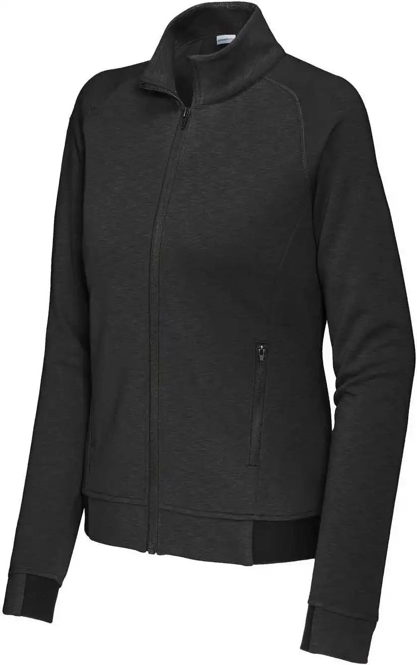 Sport Tek Lst570 Ladies Posicharge Strive Full Zip Black