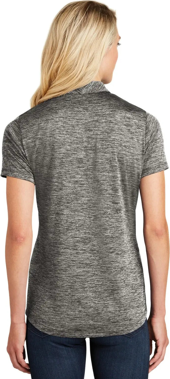 Sport-tek Lst590 Women’s Posicharge Electric Heather Polo - Black