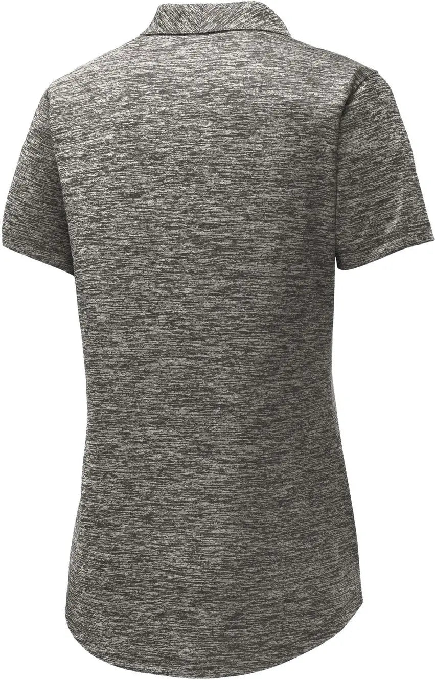 Sport-tek Lst590 Women’s Posicharge Electric Heather Polo - Black