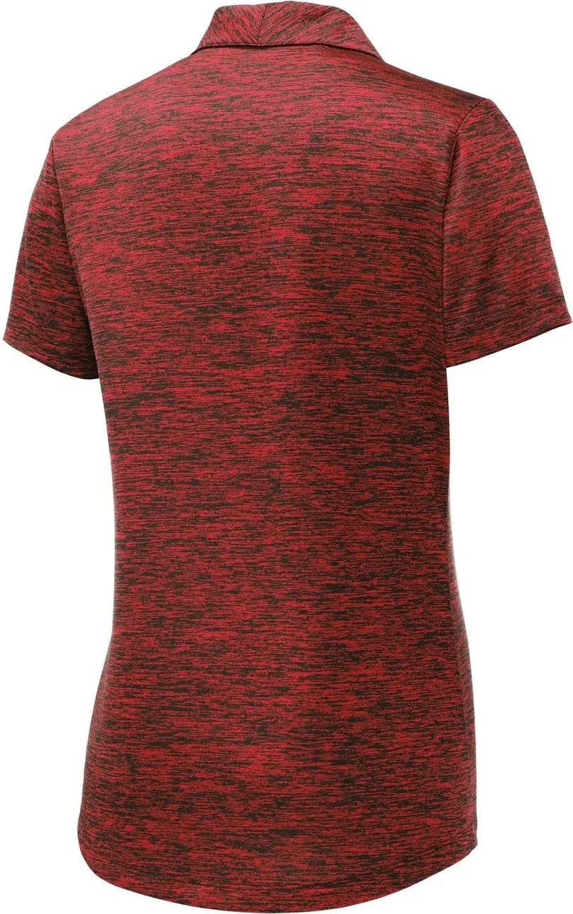 Sport-tek Lst590 Women’s Posicharge Electric Heather Polo - Deep Red Black
