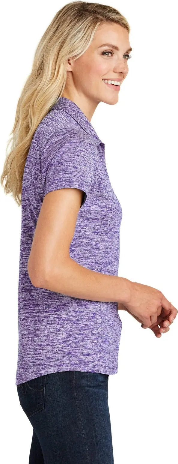 Sport-tek Lst590 Women’s Posicharge Electric Heather Polo - Purple