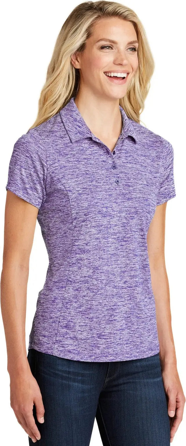 Sport-tek Lst590 Women’s Posicharge Electric Heather Polo - Purple