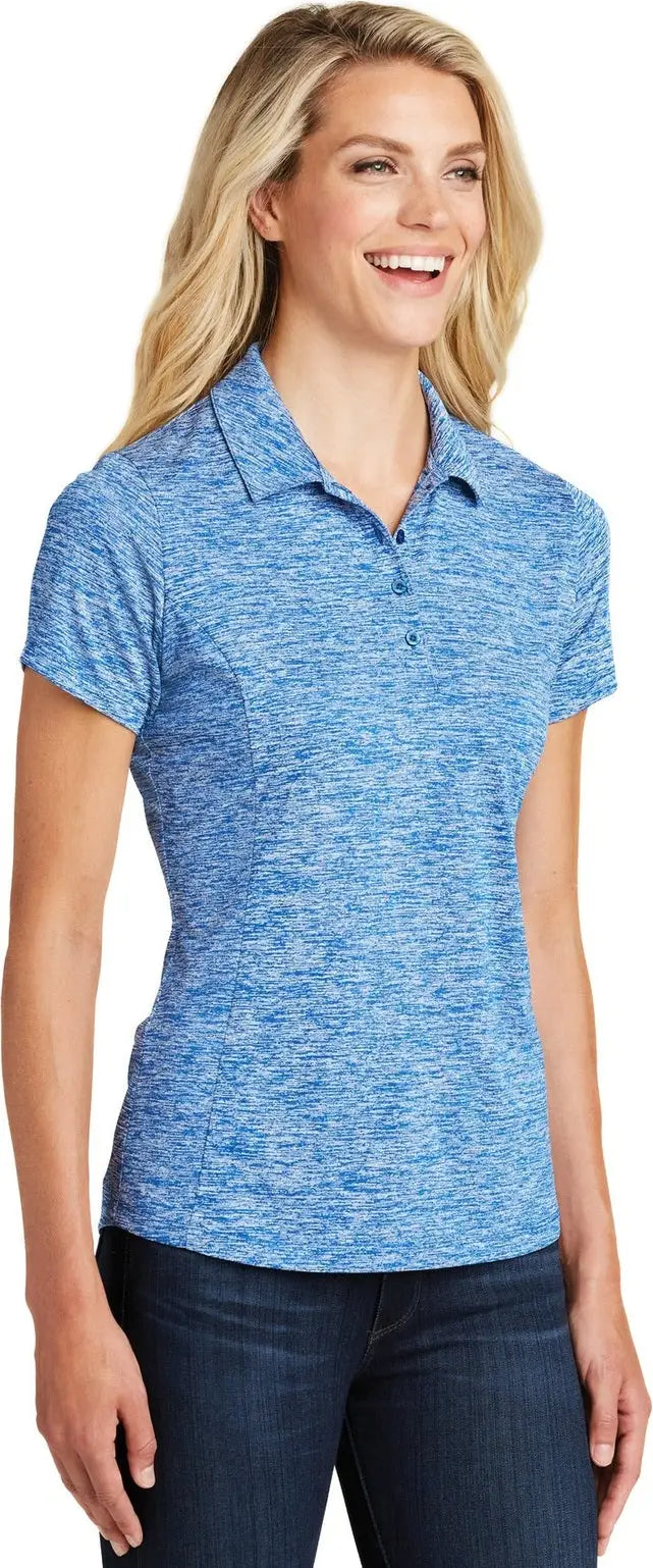 Sport-tek Lst590 Women’s Posicharge Electric Heather Polo - True Royal