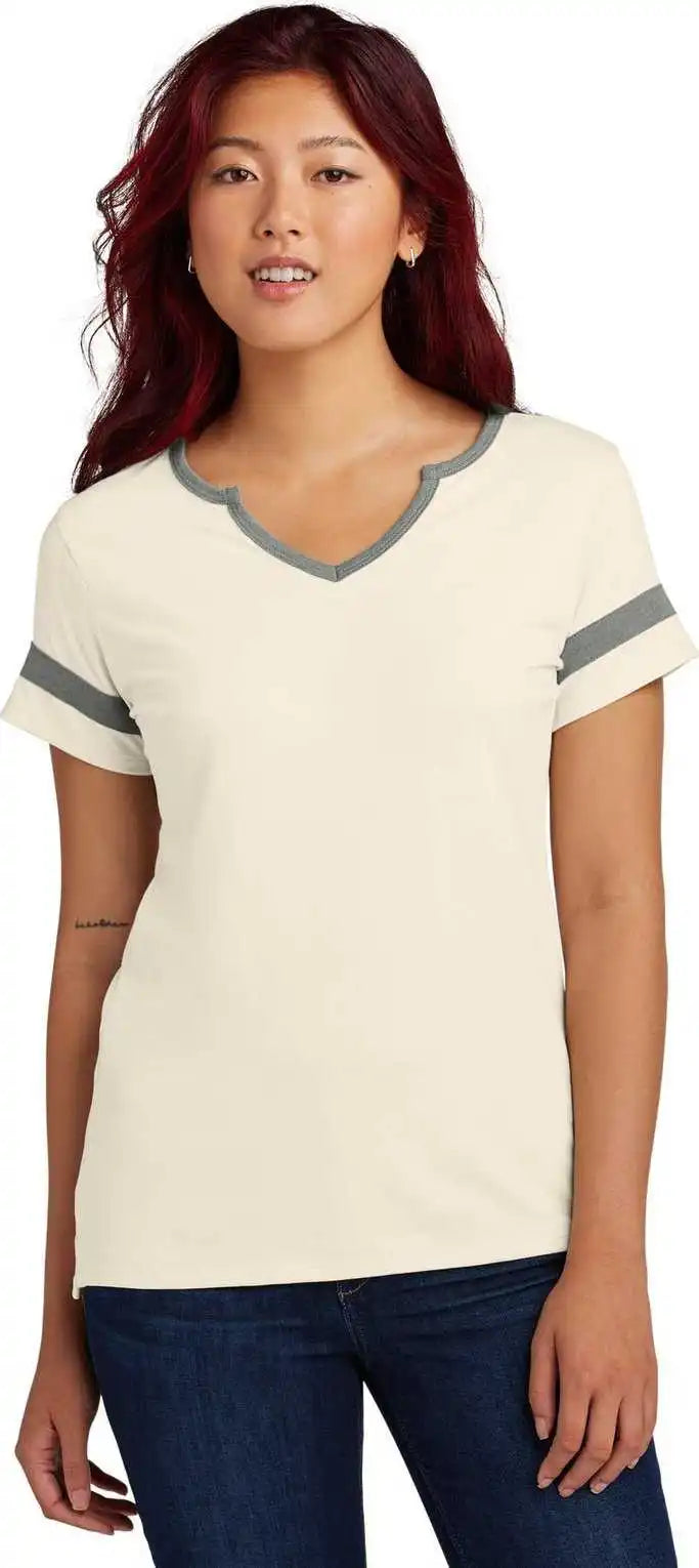 Sport Tek Lst6041 Ladies Halftime Notch Neck Tee Ecru/vtgh