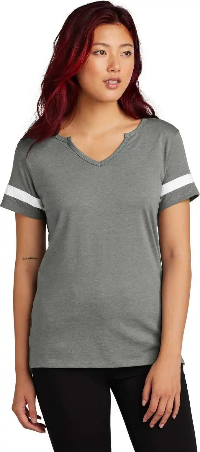 Sport-tek Lst6041 Ladies Halftime Notch Neck Tee - Vtgh/white