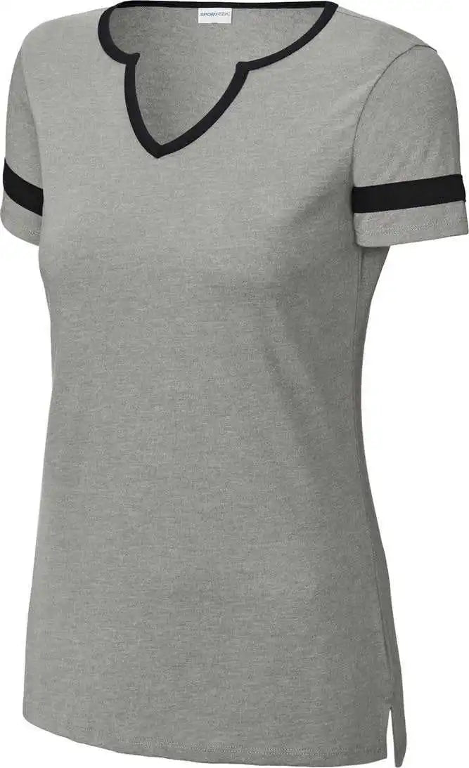 Sport Tek Lst6041 Ladies Halftime Notch Neck Tee Vtghtr/blk