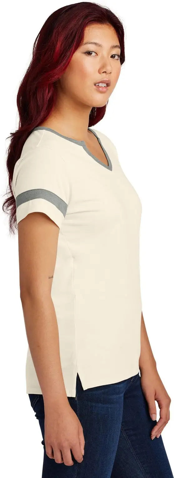 Sport-tek Lst6041 Women’s Halftime Notch Neck Tee - Ecru Vintage Heather