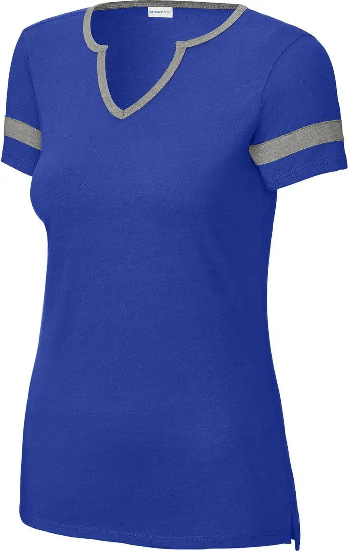 Sport-tek Lst6041 Women’s Halftime Notch Neck Tee - True Royal Vintage Heather