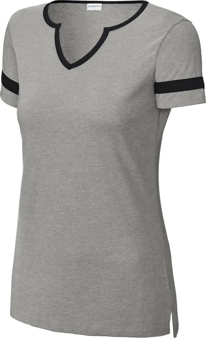 Sport-tek Lst6041 Women’s Halftime Notch Neck Tee - Vintage Heather Black
