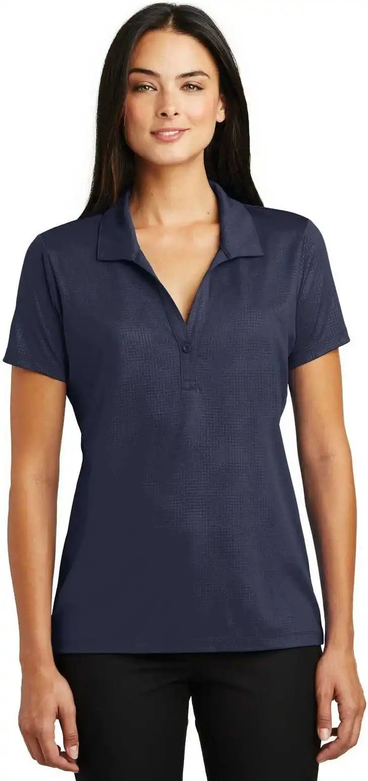 Sport-tek Lst630 Ladies Embossed Posicharge Tough Polo - True Navy