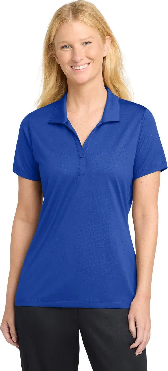 Sport-tek Lst630 Women’s Embossed Posicharge Tough Polo - True Royal - Ladies Xs