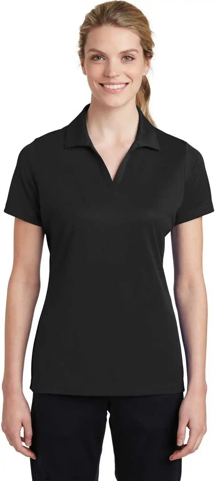 Sport Tek Lst640 Ladies Posicharge Racermesh Polo Black