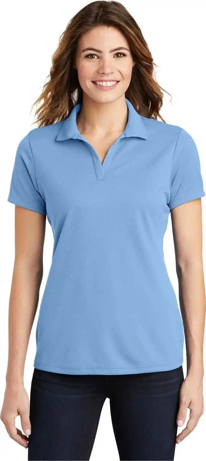 Sport Tek Lst640 Ladies Posicharge Racermesh Polo Carolina Blue
