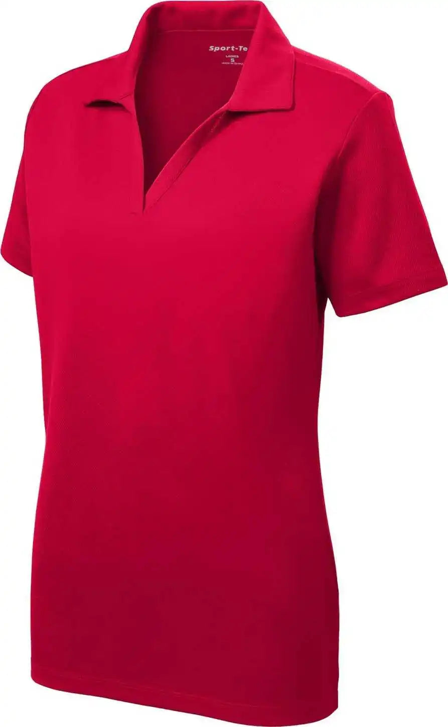 Sport Tek Lst640 Ladies Posicharge Racermesh Polo Deep Red