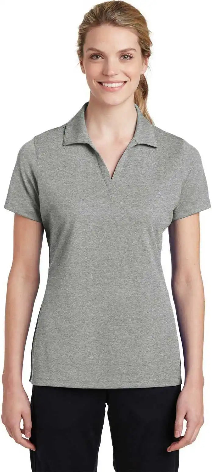 Sport-tek Lst640 Ladies Posicharge Racermesh Polo - Gray Heather