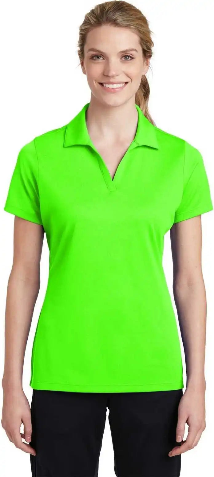 Sport-tek Lst640 Ladies Posicharge Racermesh Polo - Neon Green