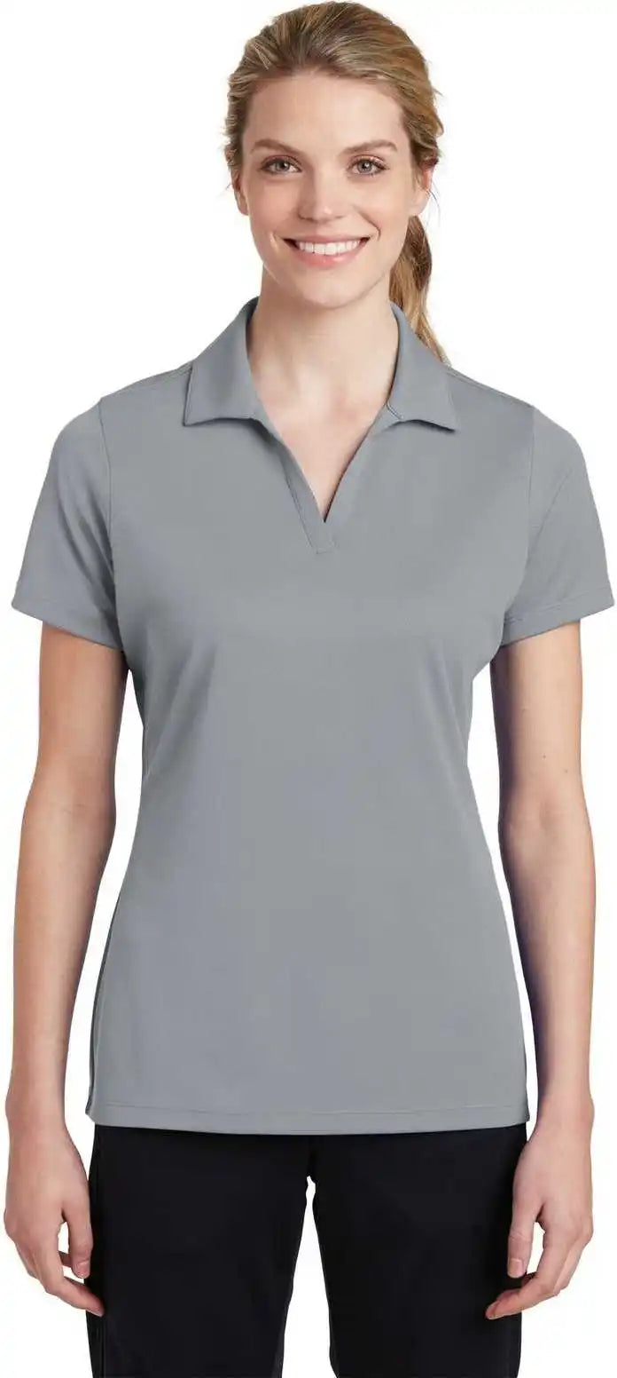 Sport Tek Lst640 Ladies Posicharge Racermesh Polo Silver